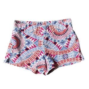 M 8 Old Navy Blue White Purple Pink Red Aztec Geometric Elastic Waist Shorts